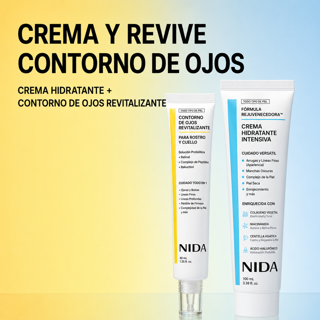 NIDA Contorno de Ojos Revitalizante con Retinal, Péptidos y Bakuchiol – 40 ml